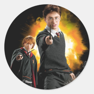 Harry Potter und Ron Weasley Runder Aufkleber