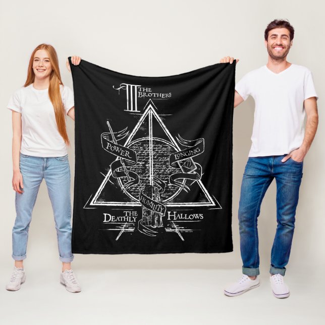 Harry Potter-Zauber | DEATHLY HALLOWS Grafik Fleecedecke (Beispiel)