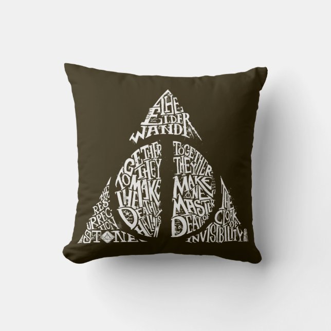 Harry Potter Zauber | DEATHLY HALLOWS Typografie G Kissen (Vorderseite)