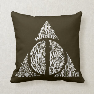 Harry Potter Zauber   DEATHLY HALLOWS Typografie G Kissen