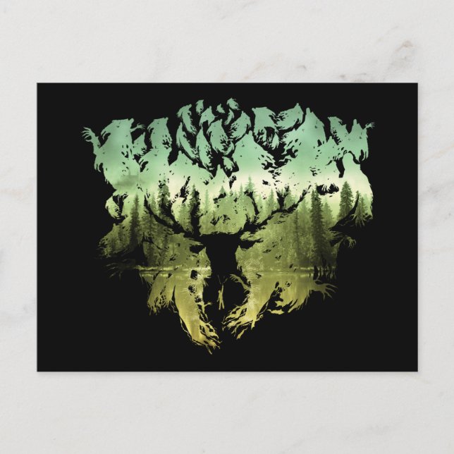 Harry-Potter-Zauber | Hirsch-Patronus Postkarte (Vorderseite)