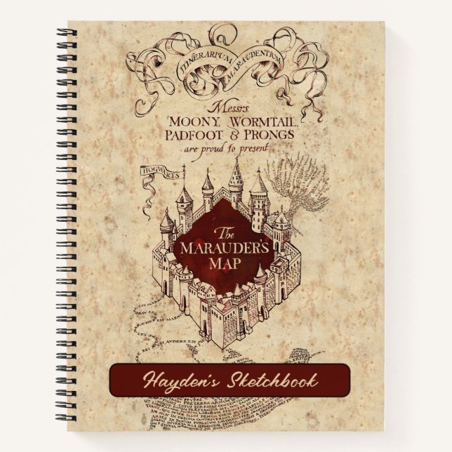 Harry Potter Zauber | Marauder Karte zeichnen Notizbuch (Vorderseite)