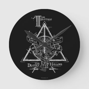 Harry Potter-Zauber TODESRELIQUIEN Grafik Runde Wanduhr