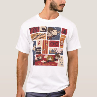 Harry- PotterCartoon-Szenen-Muster T-Shirt