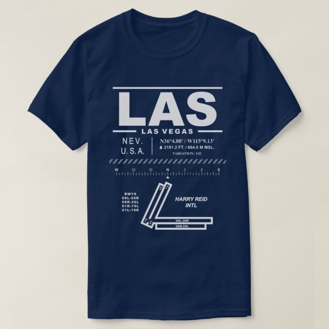 Harry Reid International Airport LAS T - Shirt (Design vorne)