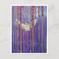 Harry Rountree Child Riding White Bird Postcard