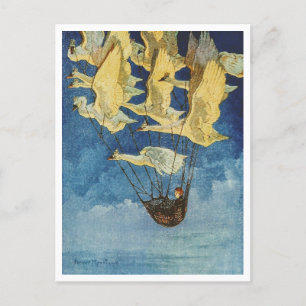 Harry Rountree Kind fliegt mit wilden Schwänen Postkarte