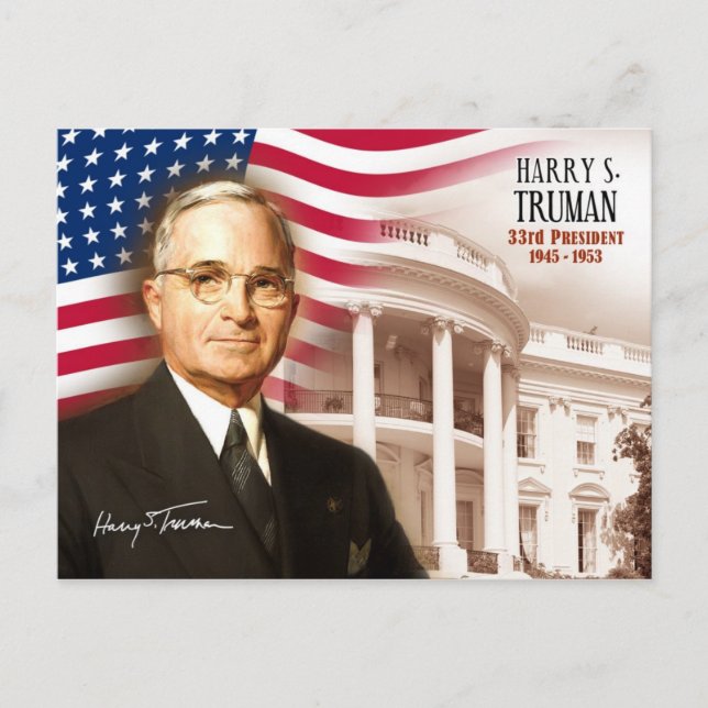 Harry S. Truman - 33. Präsident der USA Postkarte (Vorderseite)