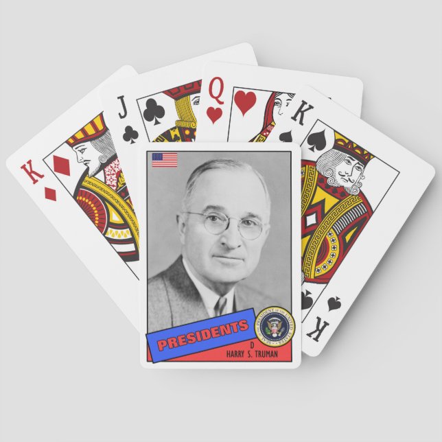 Harry S. Truman Baseball Card Spielkarten (Rückseite)