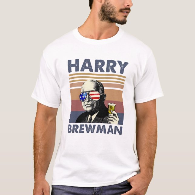 Harry S. Truman Harry Brewman Beer Drinking T-Shirt (Vorderseite)