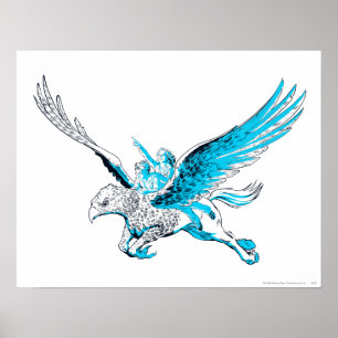 Harry und Hermione auf einem Hippogriff Poster