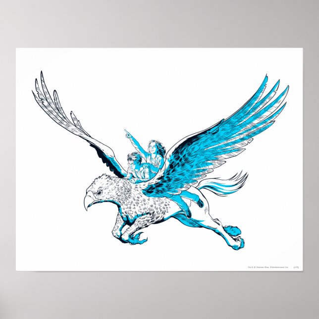 Harry und Hermione auf einem Hippogriff Poster (Vorne)
