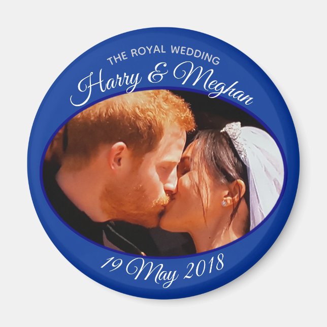 Harry und Meghan kiss Foto königliche Hochzeit Magnet (Vorne)