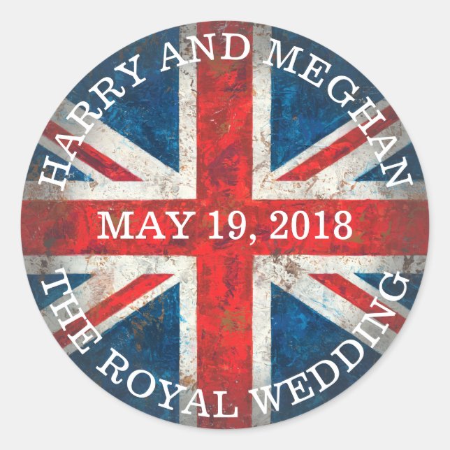 Harry und Meghan Royal Wedding Runder Aufkleber (Vorderseite)