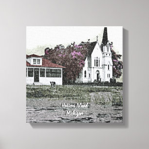 Harsens Island Michigan St. Marks Church 1925 Leinwanddruck