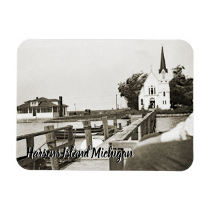 Harsens Island Michigan St. Marks Kirche 1925 Auss Magnet