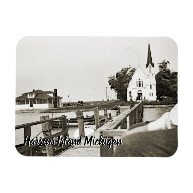 Harsens Island Michigan St. Marks Kirche 1925 Auss Magnet (Horizontal)