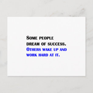 hart arbeiten am Erfolg Postkarte