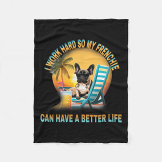 hart arbeiten, damit mein Hund Frenchie ein besser Fleecedecke