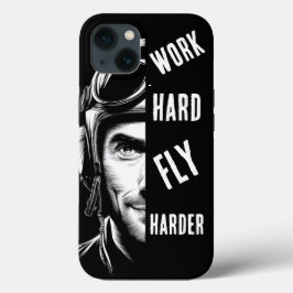 hart arbeiten, fliegen härter, Pilot, Comic Case-Mate iPhone Hülle