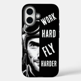 hart arbeiten, fliegen härter, Pilot, Comic iPhone 16 Hülle