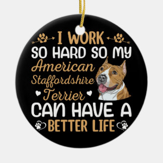 hart arbeiten für Besitzer von Staffordshire Terri Keramik Ornament