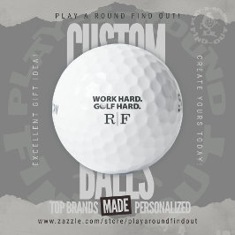 Hart Arbeiten Golf Hart Lustige Typografie Monogra Golfball