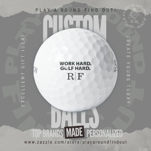 Hart Arbeiten Golf Hart Lustige Typografie Monogra Golfball