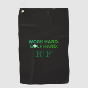 Hart arbeiten, Golf hart Monogramm Initial Retro G Golfhandtuch