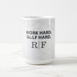 Hart Arbeiten Golf Hart Monogramm Initial Retro-St Kaffeetasse