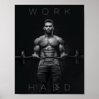 hart arbeiten | Motivierend Fitnessraum Poster