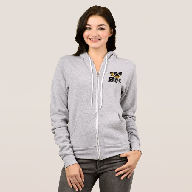 Hart arbeiten oder Highlights lustiger Fußball sch Hoodie (Vorne ganz)
