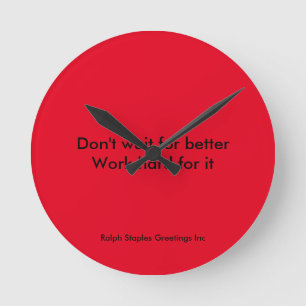 hart arbeiten runde wanduhr