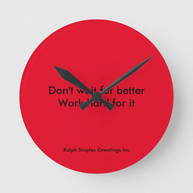 hart arbeiten runde wanduhr (Vorderseite)