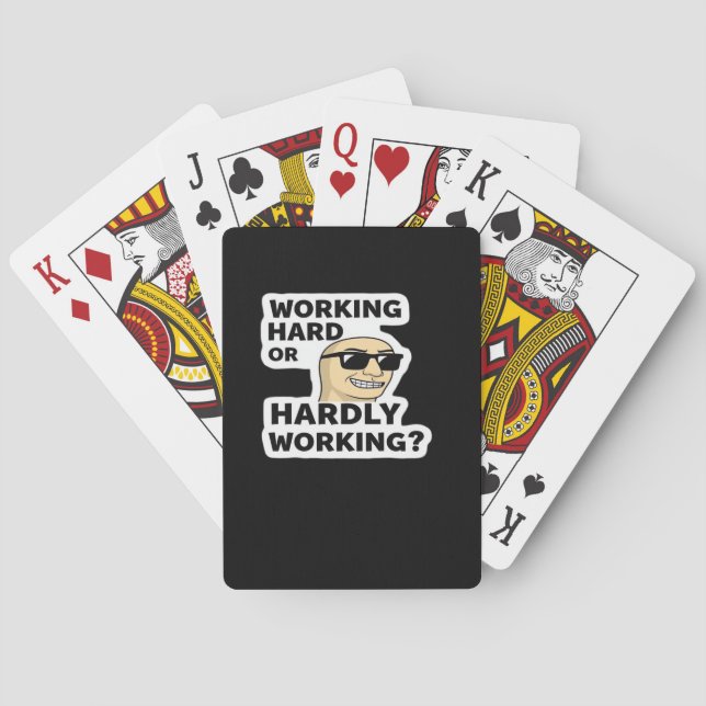 hart arbeitender oder kaum arbeitender lustiger Me Spielkarten (Rückseite)