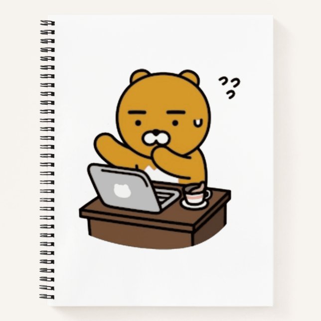Hart arbeitender Ryan Kaffee Notizbuch (Vorderseite)