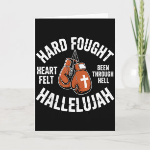 Hart erkämpfte Hallelujah Boxhandschuhe Christlich Karte