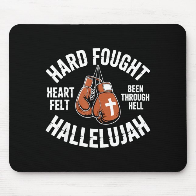Hart erkämpfte Hallelujah Boxhandschuhe Christlich Mousepad (Vorne)