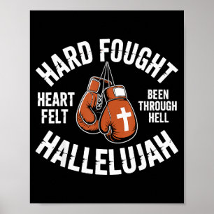 Hart erkämpfte Hallelujah-Boxhandschuhe Christlich Poster