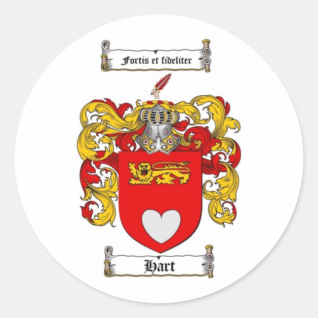 HART-FAMILIENWAPPEN - HART-COAT VON WAFFEN RUNDER AUFKLEBER (Vorderseite)
