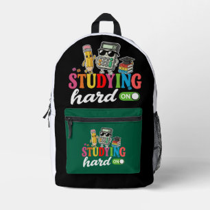 Hart im Studium Süße Kawaii-Schulartikel Bedruckter Rucksack