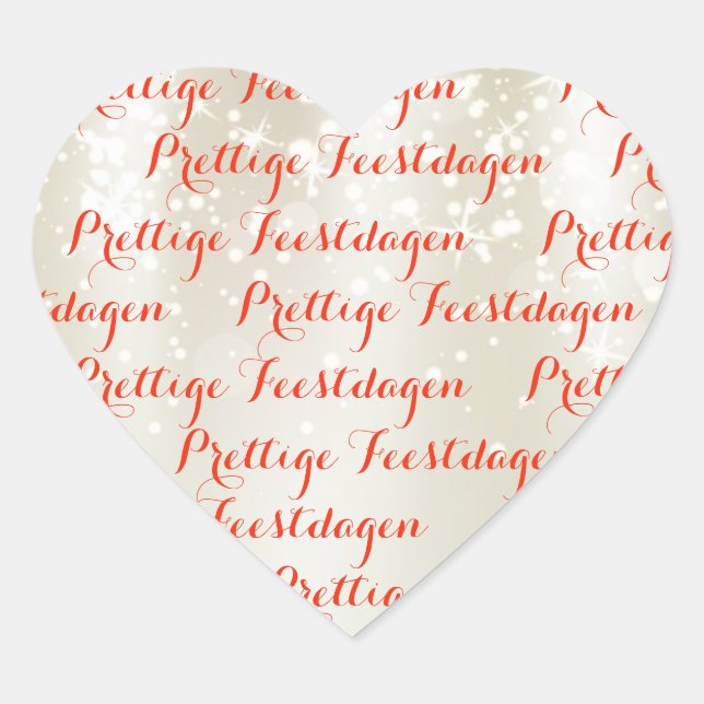 Hart Kerst tekst stickers "Prettige Feestdagen" (Vorderseite)