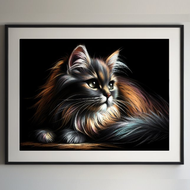 Hart Pastel Zeichnend Katze Poster (Von Creator hochgeladen)