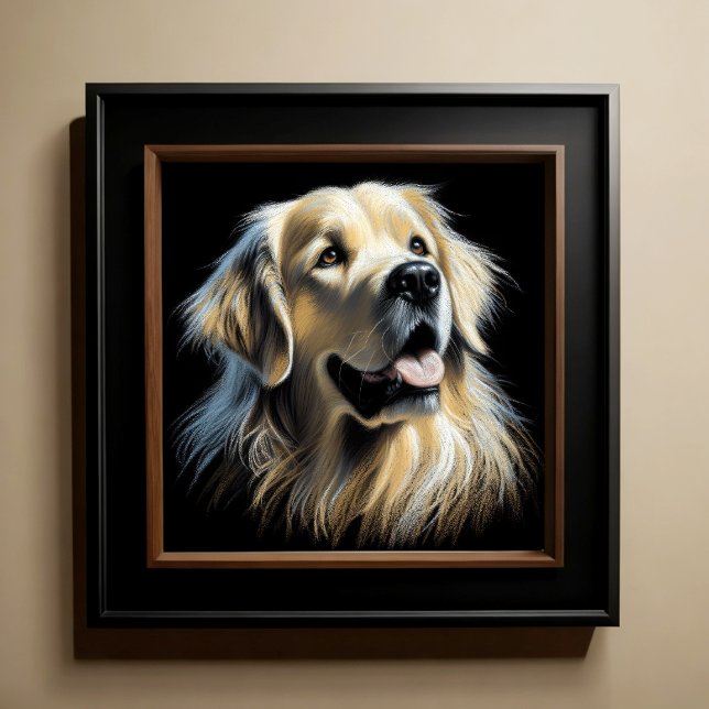 Hart Pastell Zeichnend Goldener Retriever Poster (Von Creator hochgeladen)