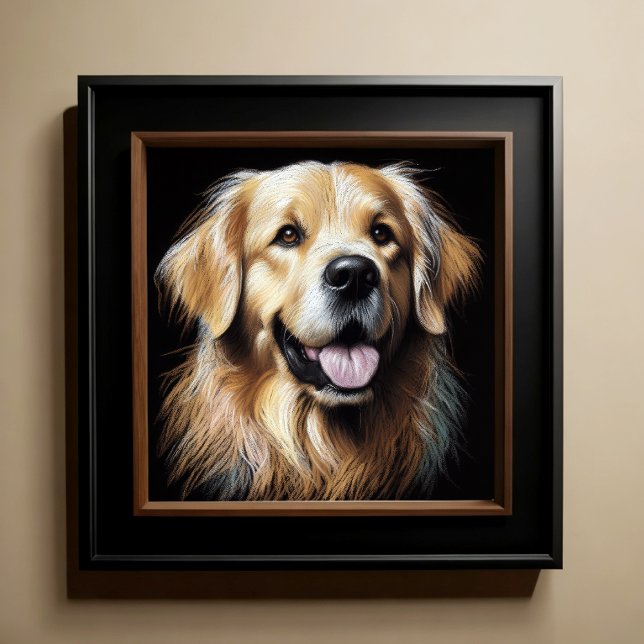 Hart Pastell Zeichnend Goldener Retriever Poster (Von Creator hochgeladen)