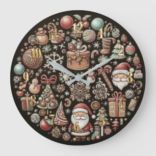 Hart Pastete Zeichnend Weihnachtsmotive Große Wanduhr