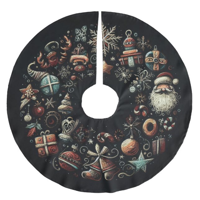 Hart Pastete Zeichnend Weihnachtsmotive Polyester Weihnachtsbaumdecke (Vorderseite)