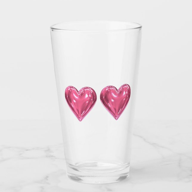 Hart pink glas (Vorderseite)