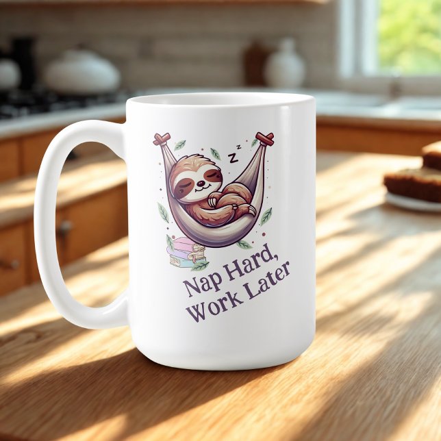 Hart schlafen Faultier Kaffeetasse (Von Creator hochgeladen)