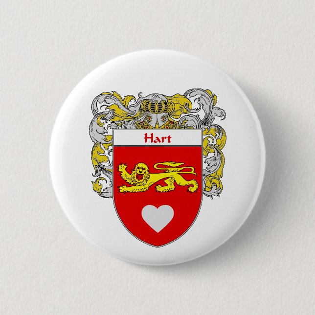 Hart-Wappen/Familienwappen (überzogen) Button (Vorderseite)